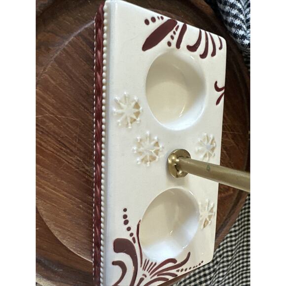 Grassland Roads Christmas Tree Salt & Pepper Shaker’s W/stand Ceramic Holiday - Picture 3 of 9